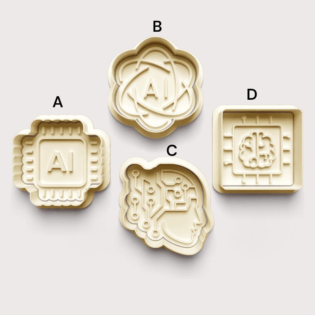 AI Theme Cookie Cutter: 3D Printed Fondant Clay Cutter