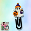 Bulk Ghost treats with ube boba 3d printed paper clip 12 pcs | 3d bookmark