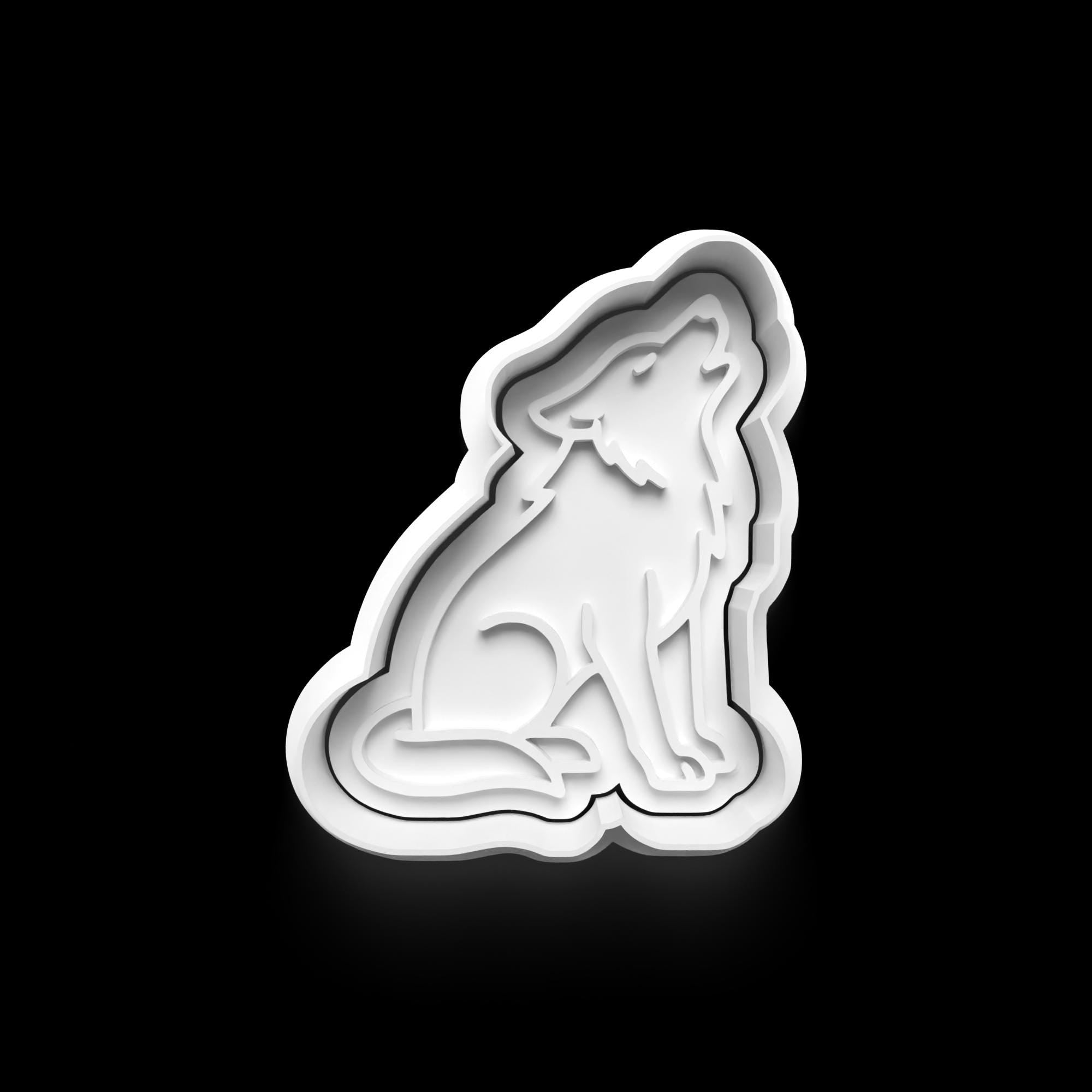 Wolf Cookie Cutter: 3D Printed Fondant Clay Cutter