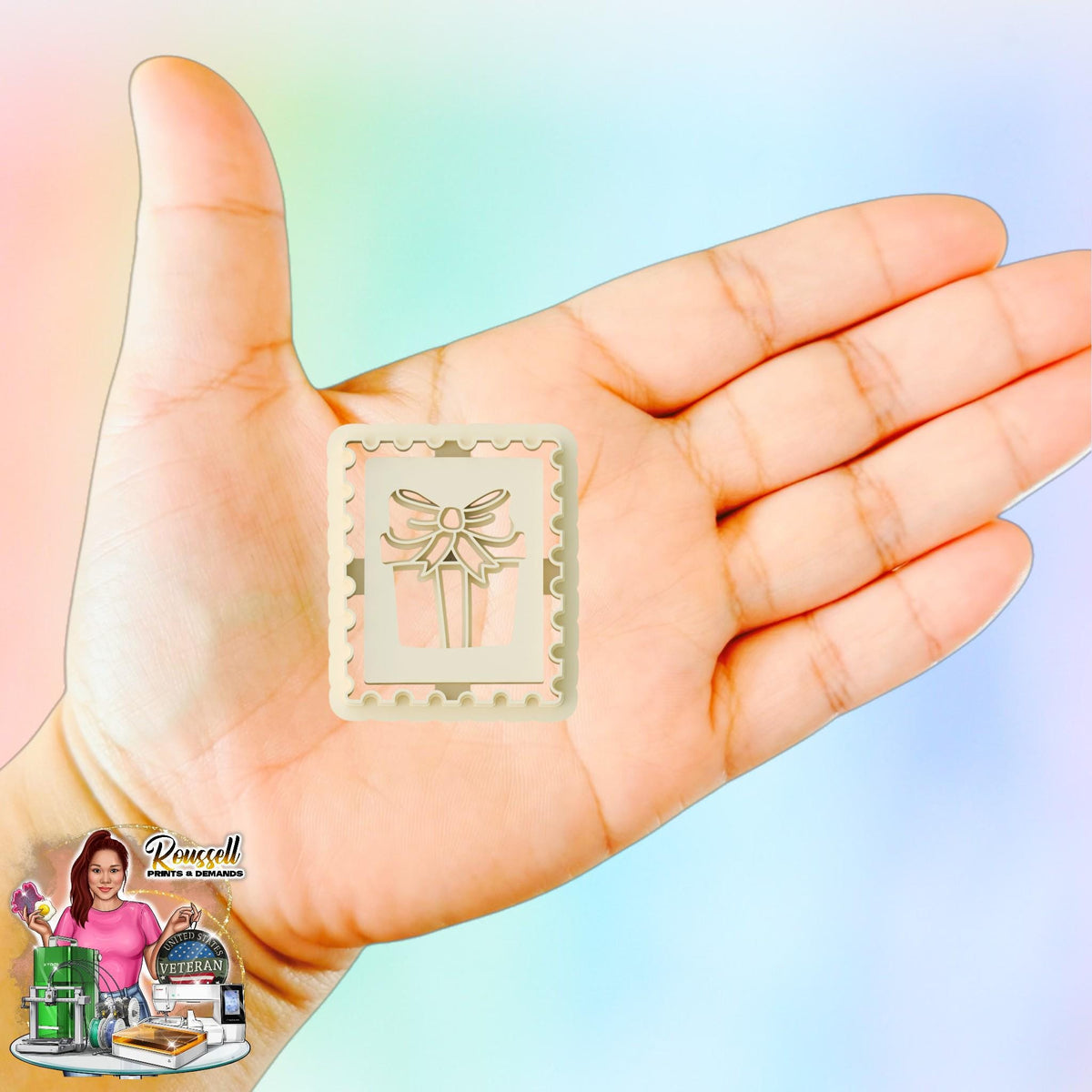 Christmas Gift Stamp  Clay Cutter 3d printed