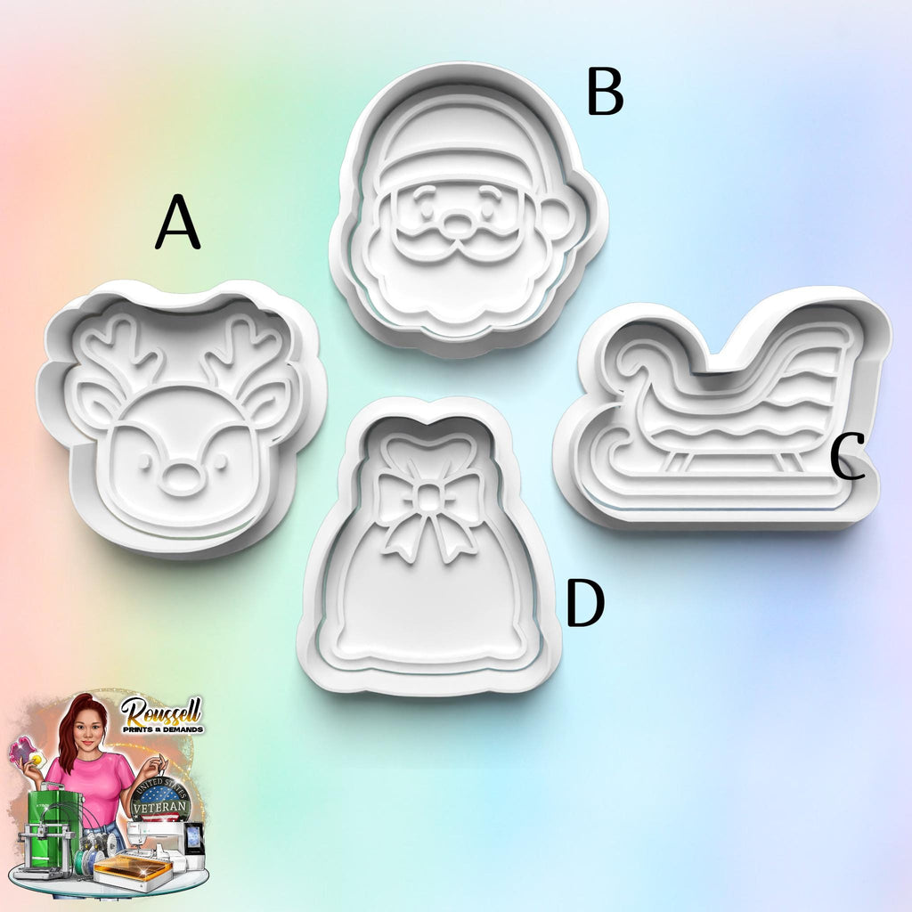 Christmas Santa Cookie Cutter: 3D Printed Fondant Clay Cutter