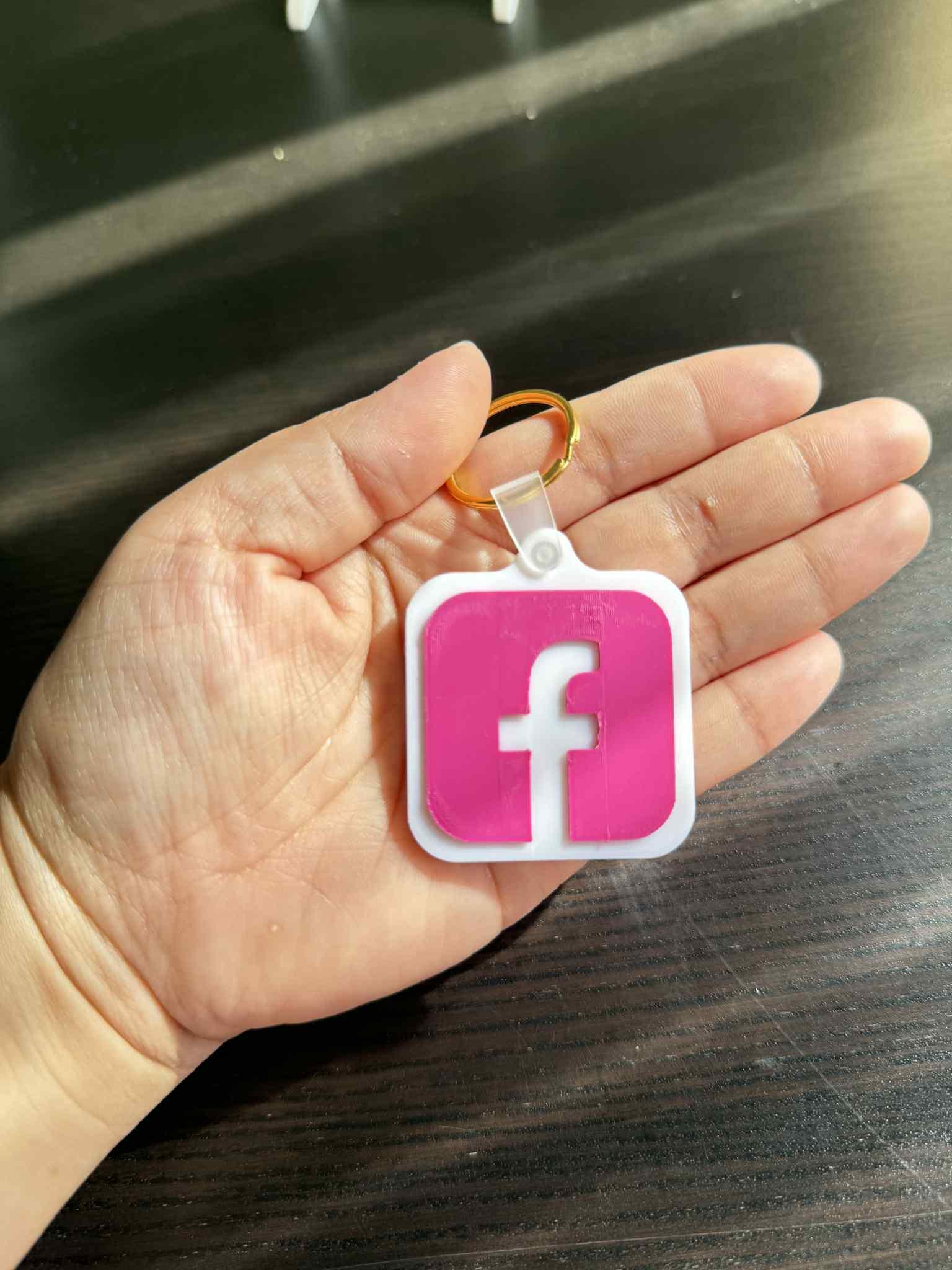 Facebook design NFC keychain 3d Printed