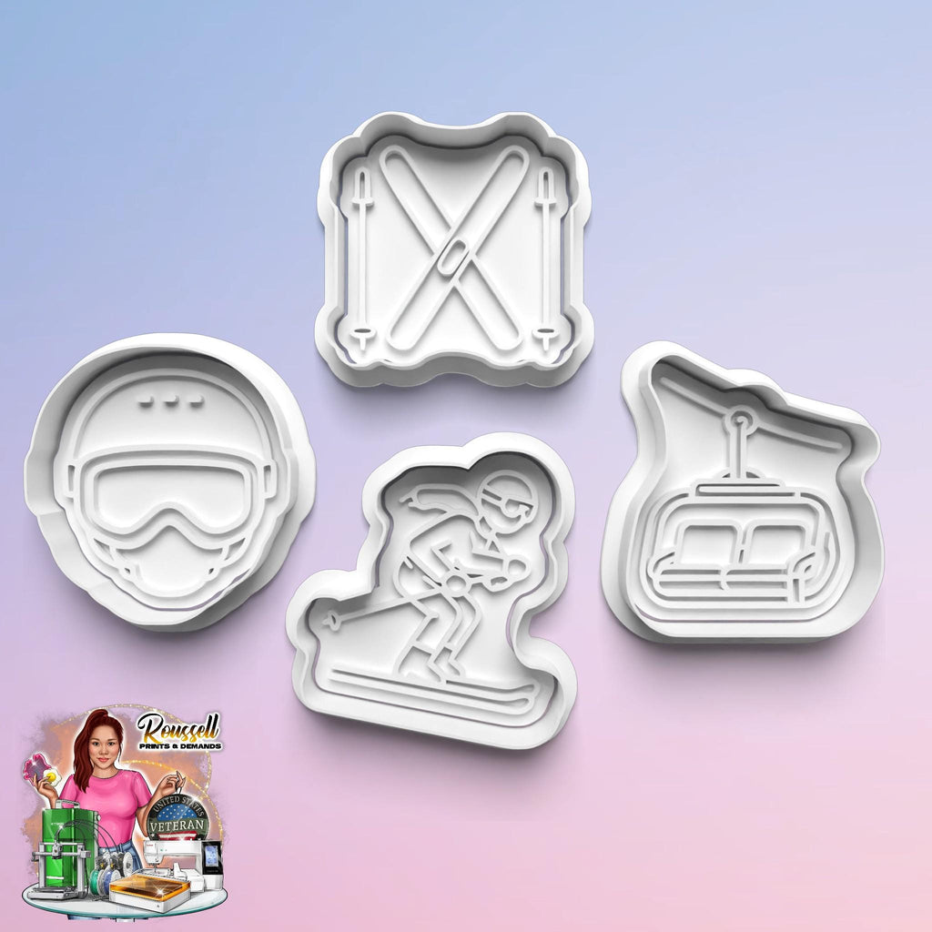 Ski Theme: 3D Printed Fondant, Clay Cutter Cookie cutter