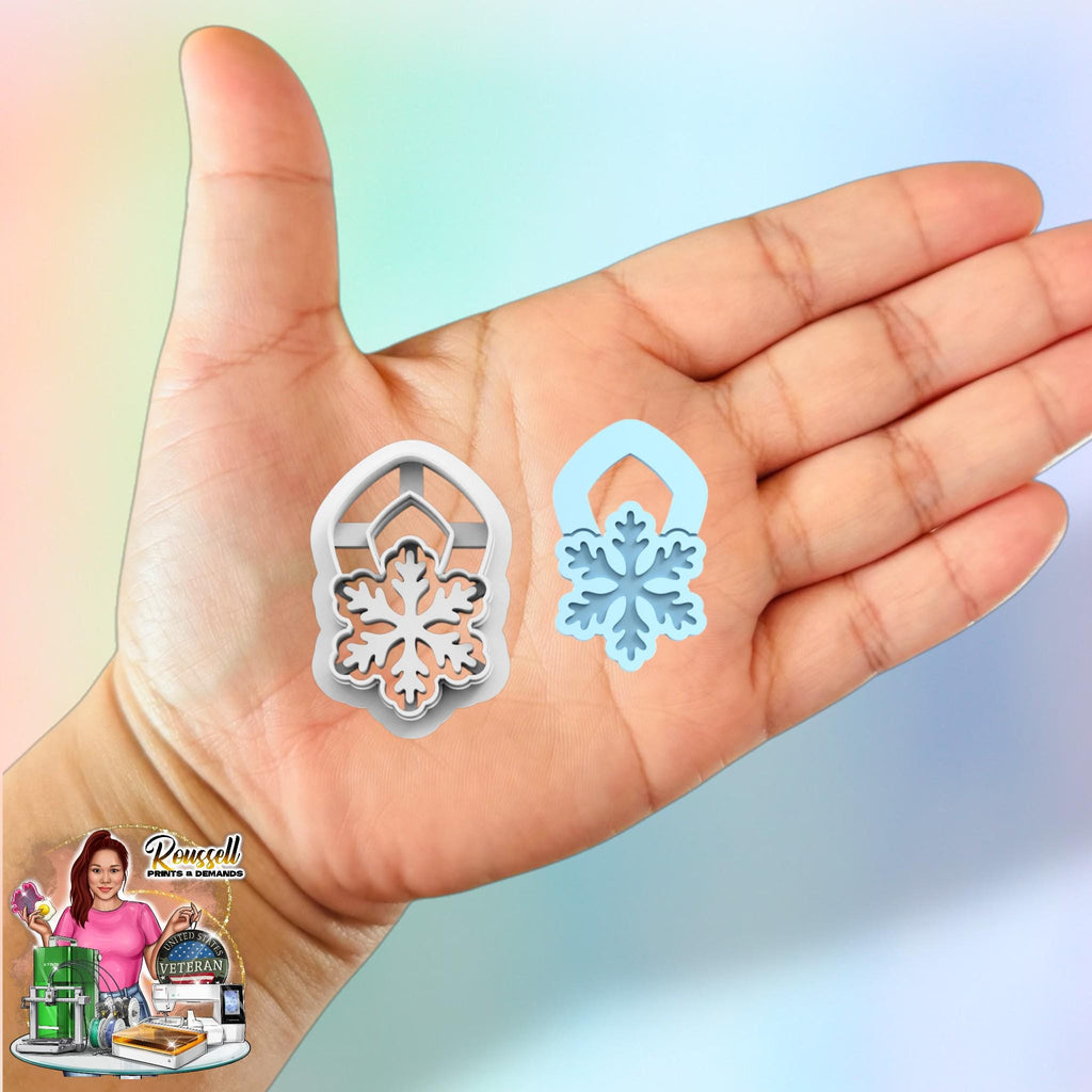 Snowflake Earring A Christmas Clay Cutter 3d printed