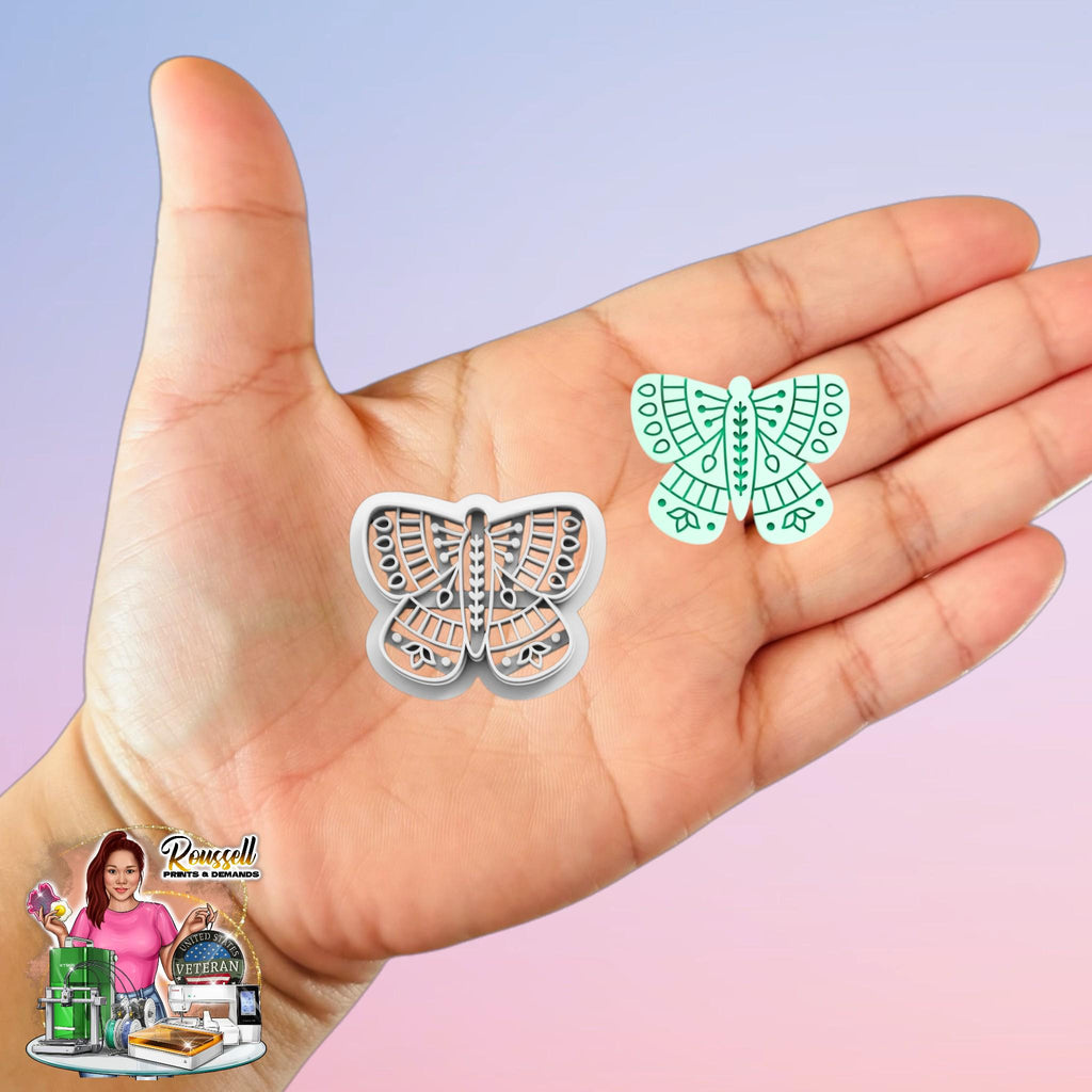 Folk Art Butterfly Clay cutter 3d Printed