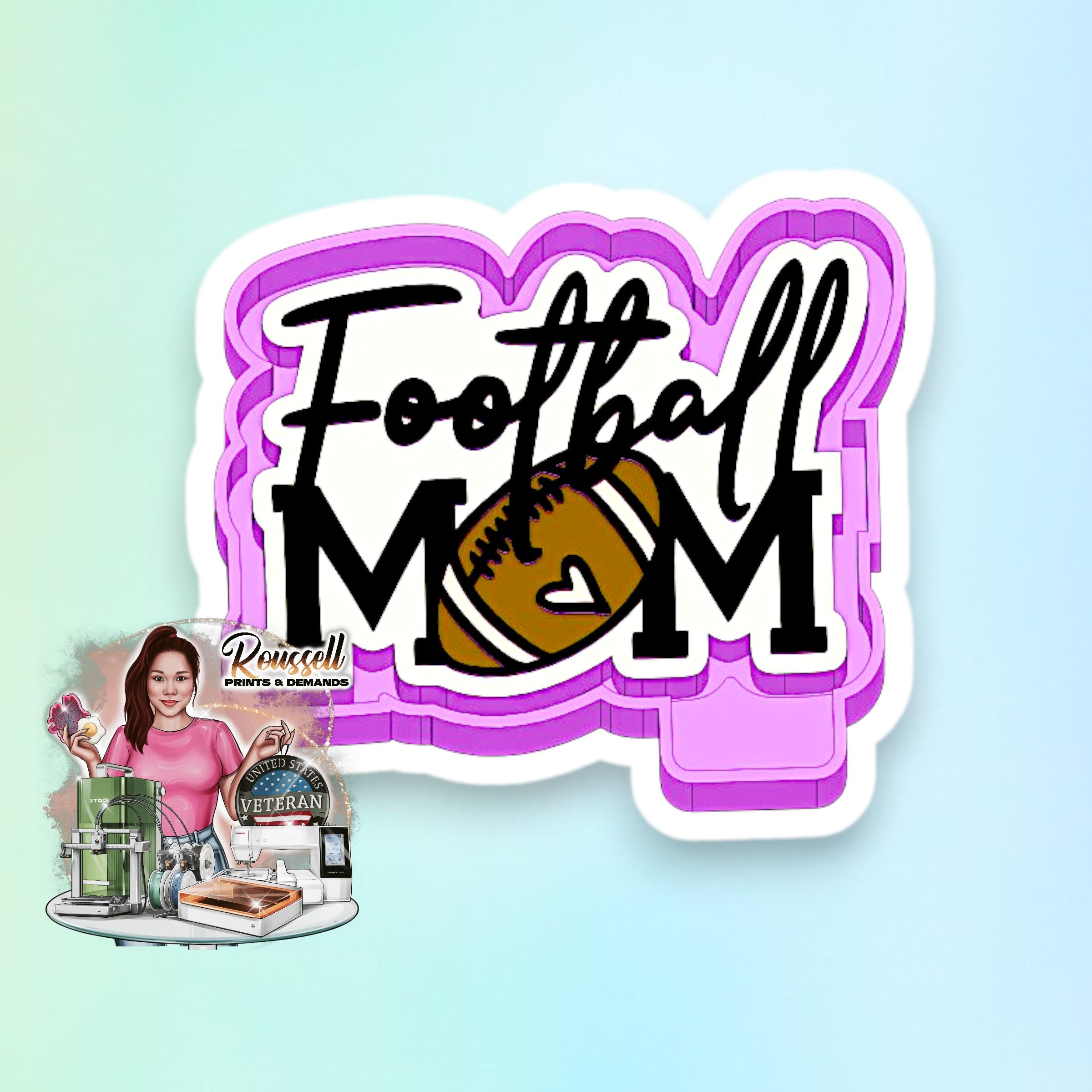 Football Mom Freshie Silicon Mold / Molder