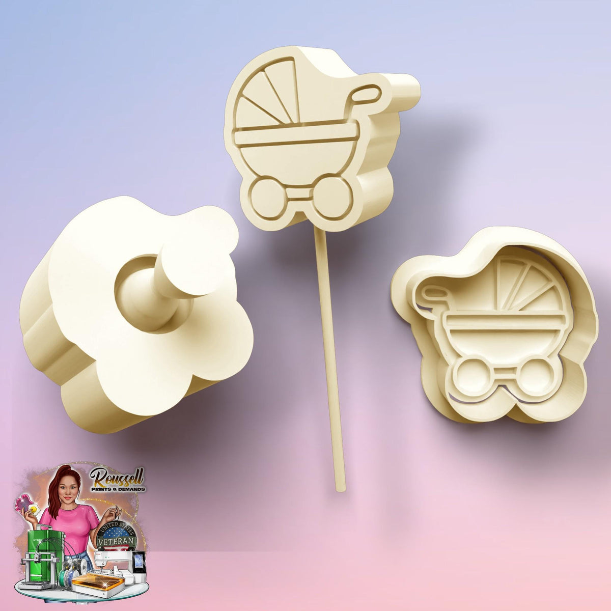 Baby Shower Theme Cake pop mold 3d printed