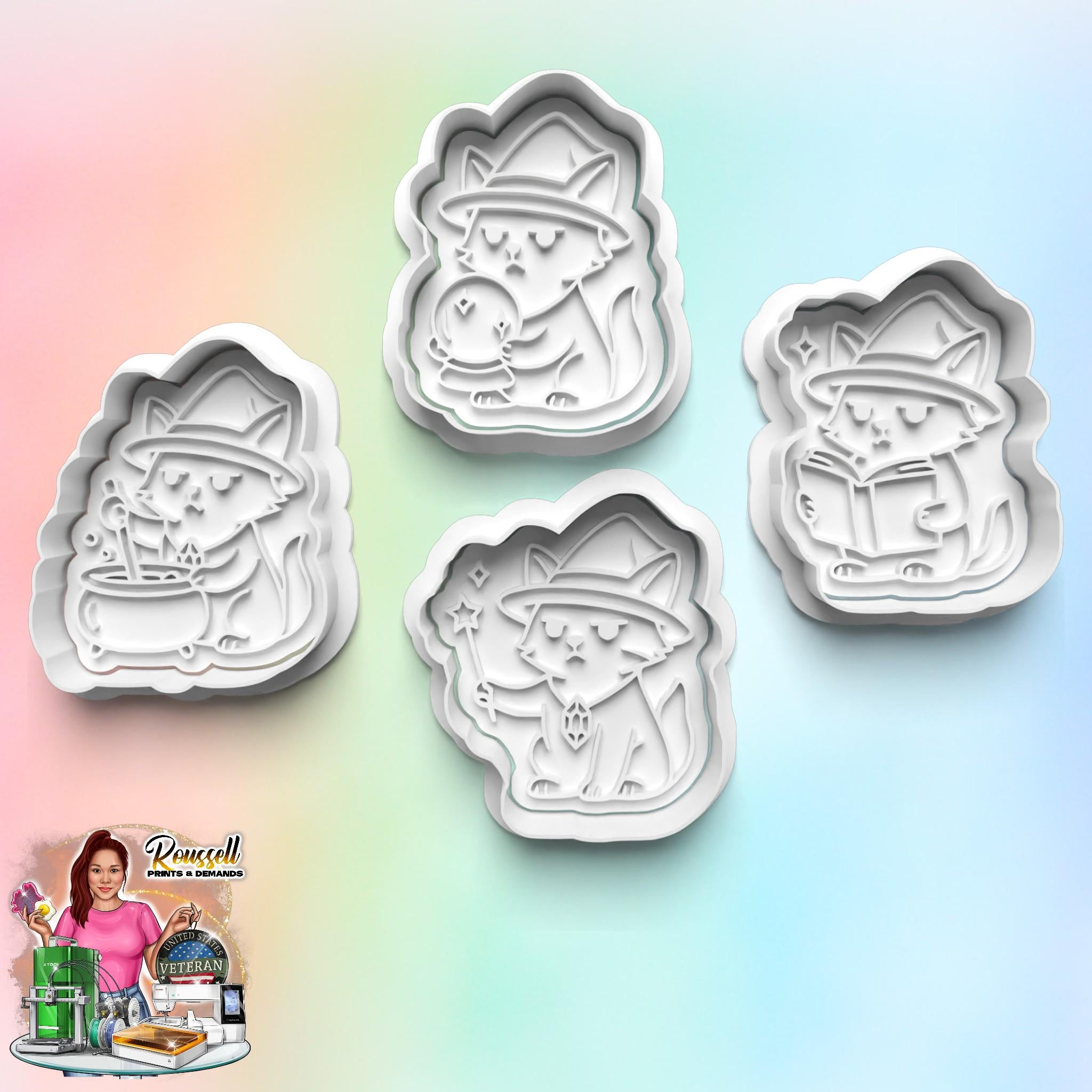 Magic Cat  Theme: 3D Printed Fondant, Clay Cutter, Cookie cutter