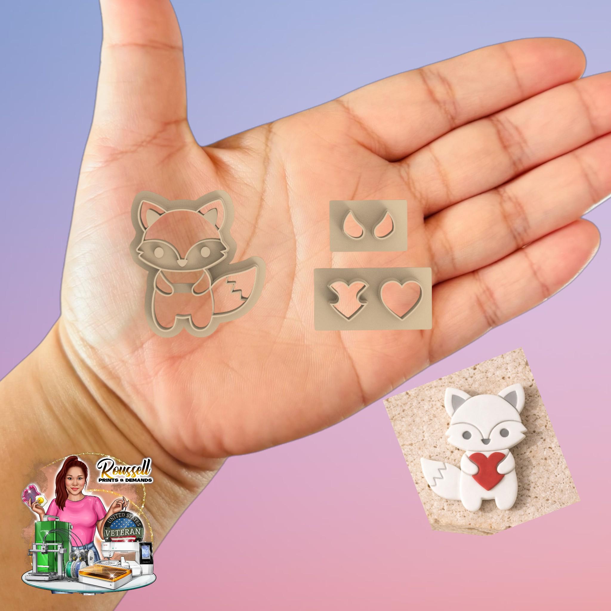 Love fox Polymer clay cutter