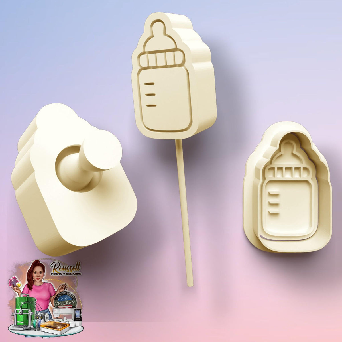 Baby Shower Theme Cake pop mold 3d printed
