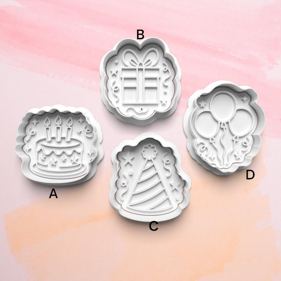 Birthday Theme Cookie Cutter: 3D Printed Fondant Cutter