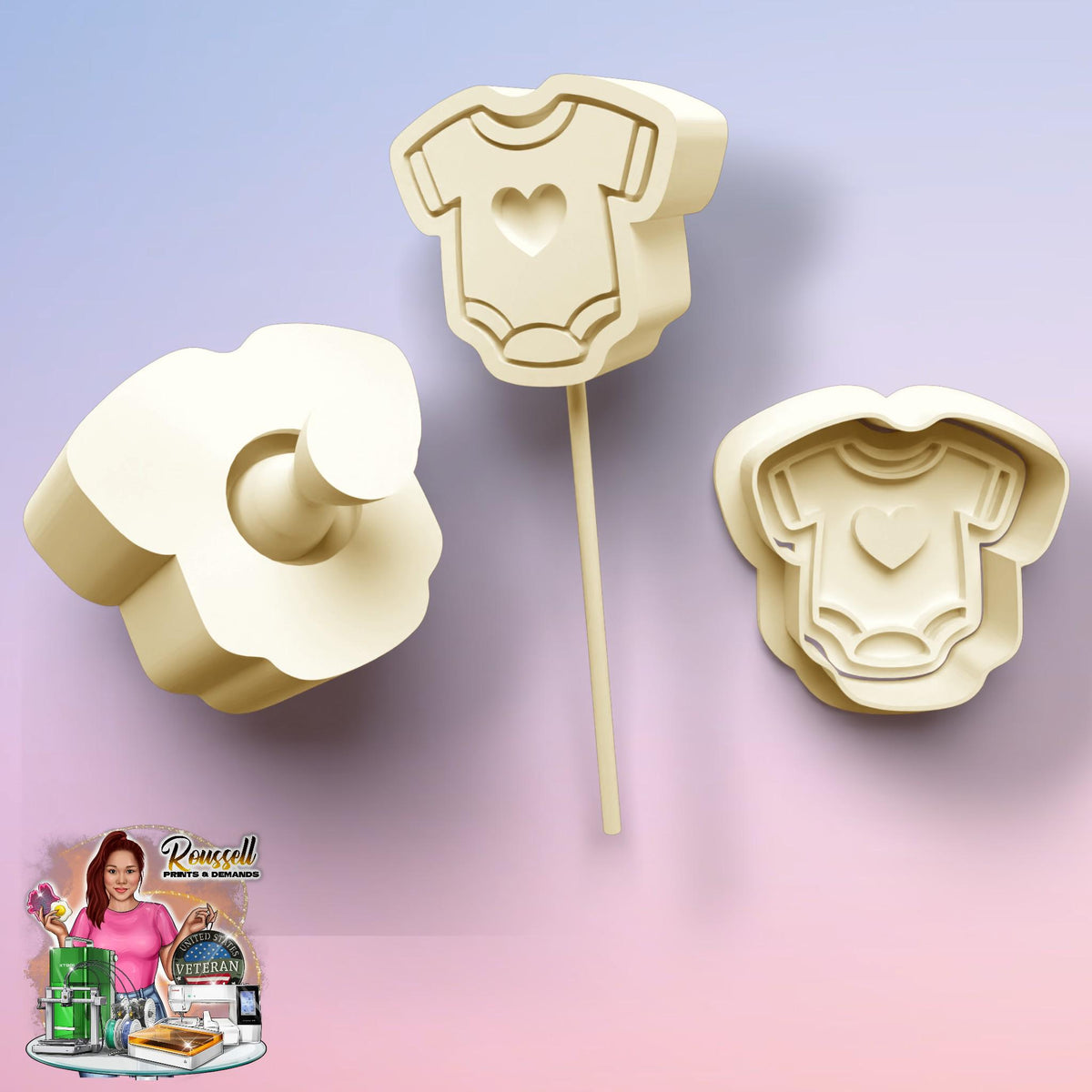 Baby Shower Theme Cake pop mold 3d printed