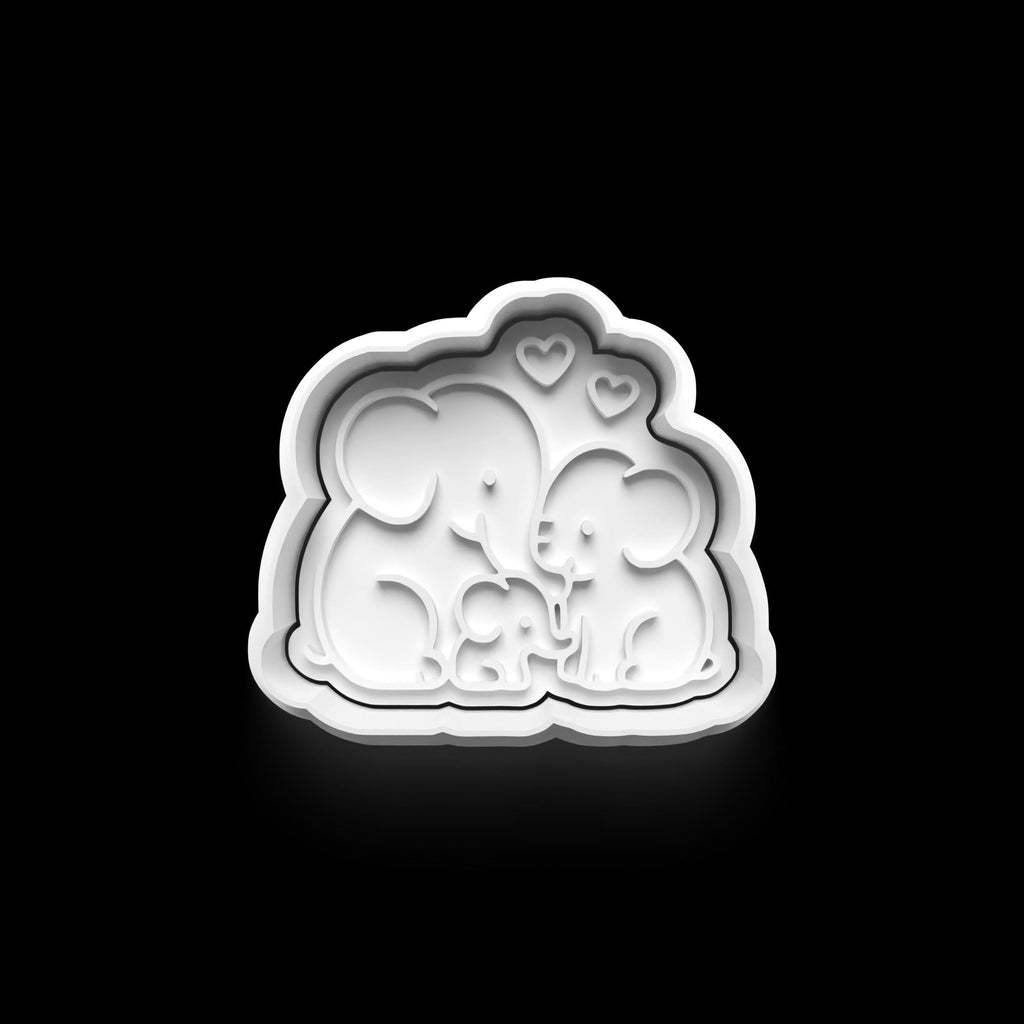 Elephant Family Cookie Cutter: 3D Printed Fondant Cutter