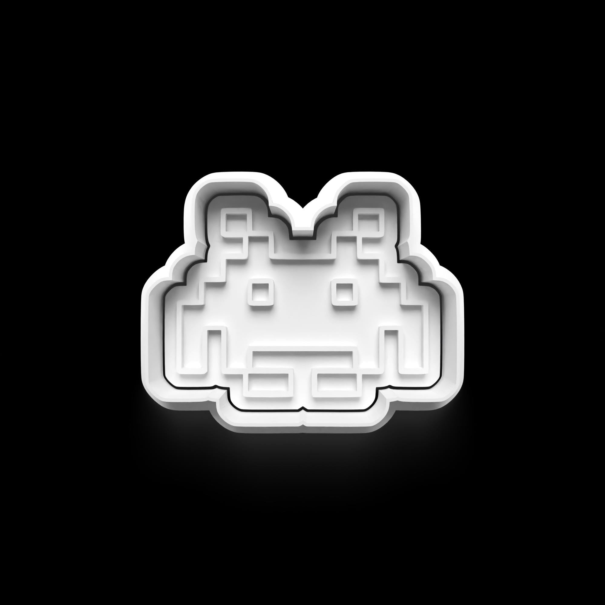 Retro Game Theme Cookie Cutter: 3D Printed Fondant Cutter