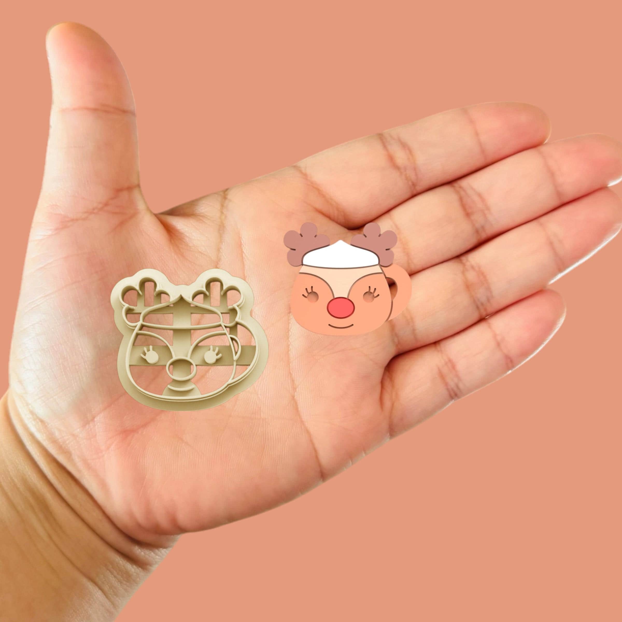 Reindeer Cup Christmas Cutters Clay Cutter