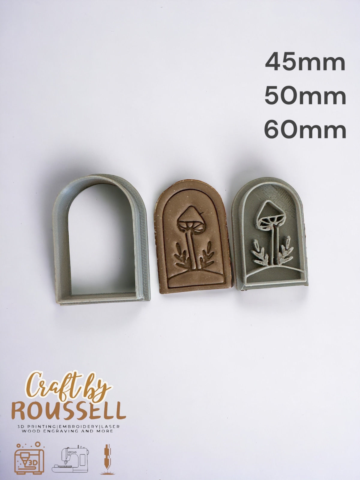 Boho Mushroom Stamp Clay Cutter: Polymer Clay Tool