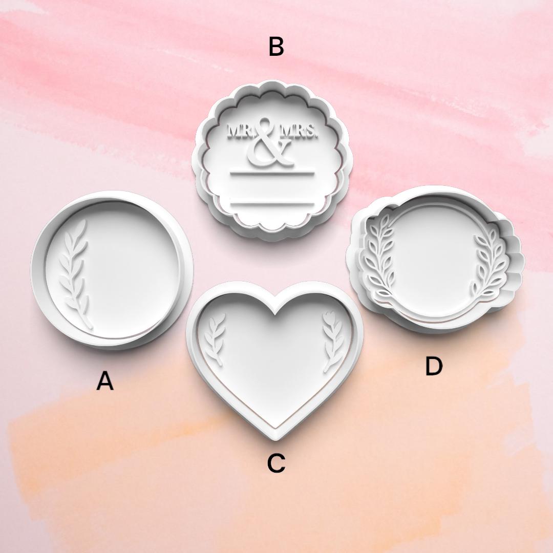 Custom Wedding Cookie Cutter: 3D Printed Fondant & Clay Cutter