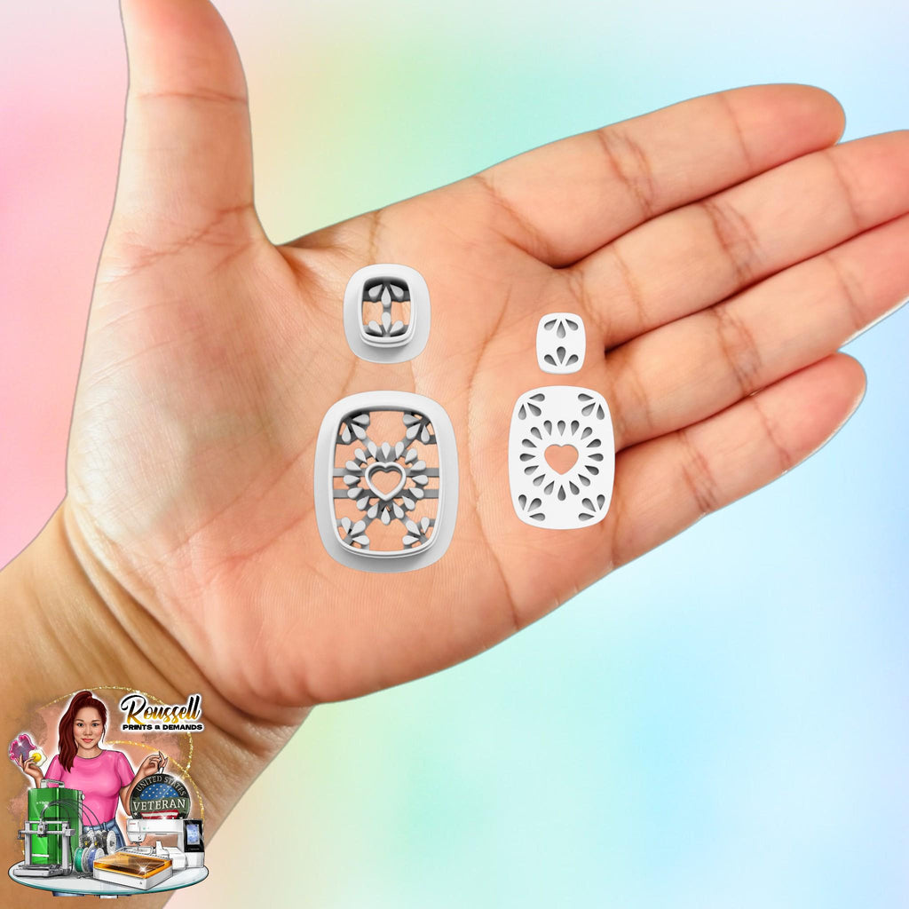 Azulejo-Style Earring Heart Cutout Clay Cutter