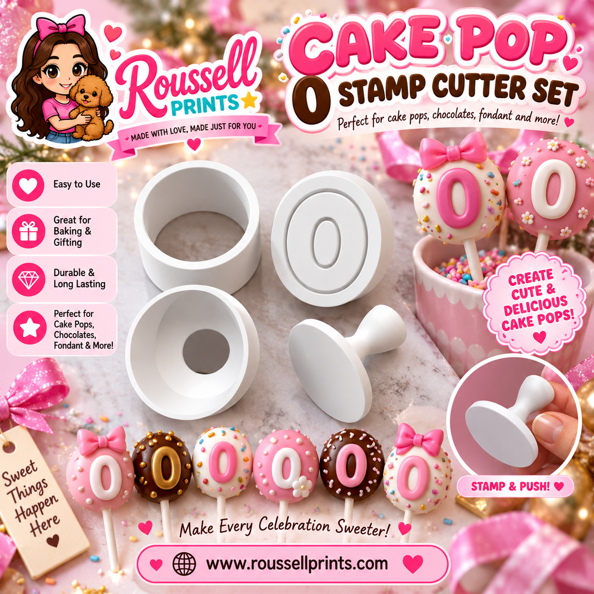 Number 0 Cake Pop Stamp Cutter Set