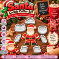 Detailed Santa cookie cutter collection with hat, belt, beard, face, gloves, boots, and character pieces
