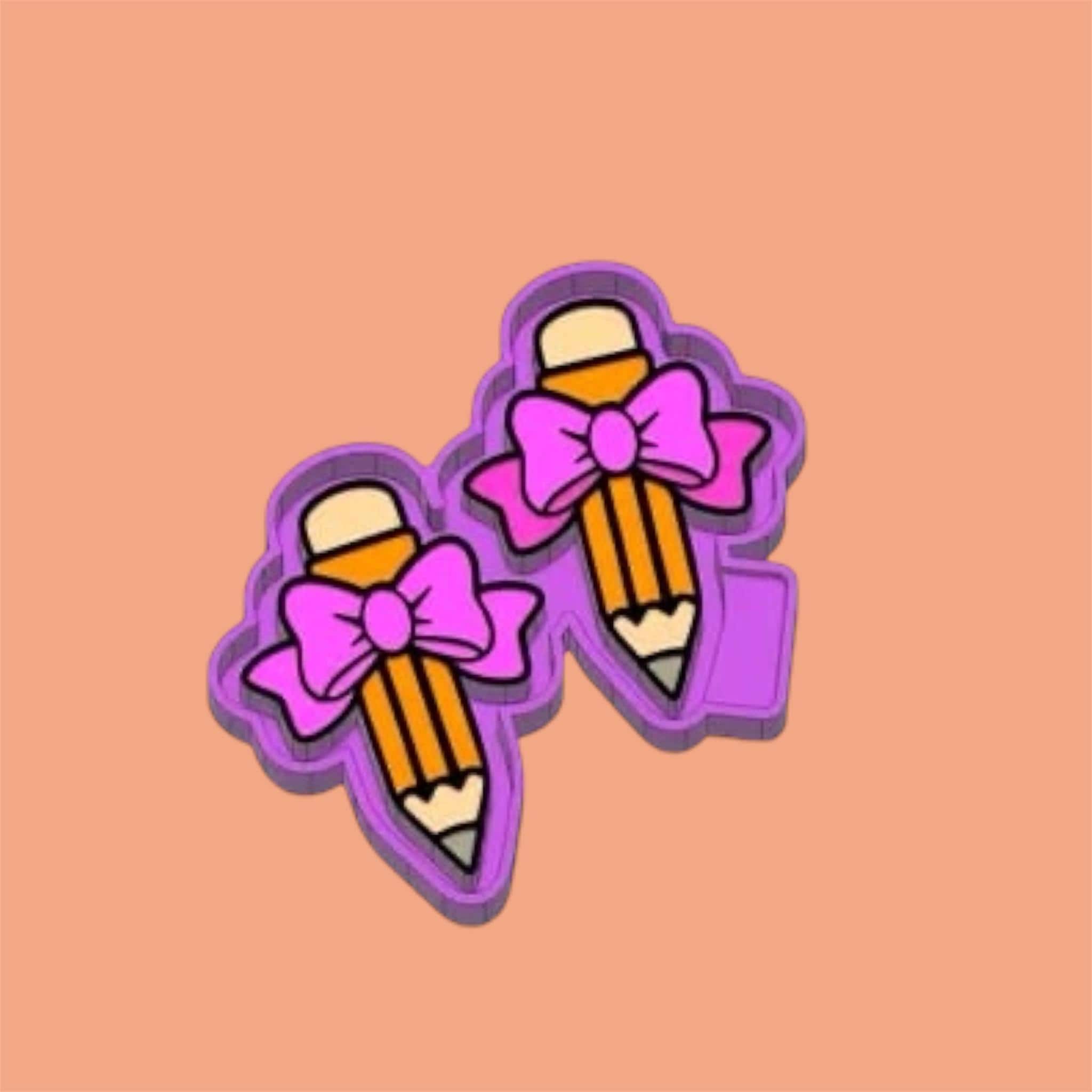 Pencil with bow vent size  Freshie Silicon Mold / Molder