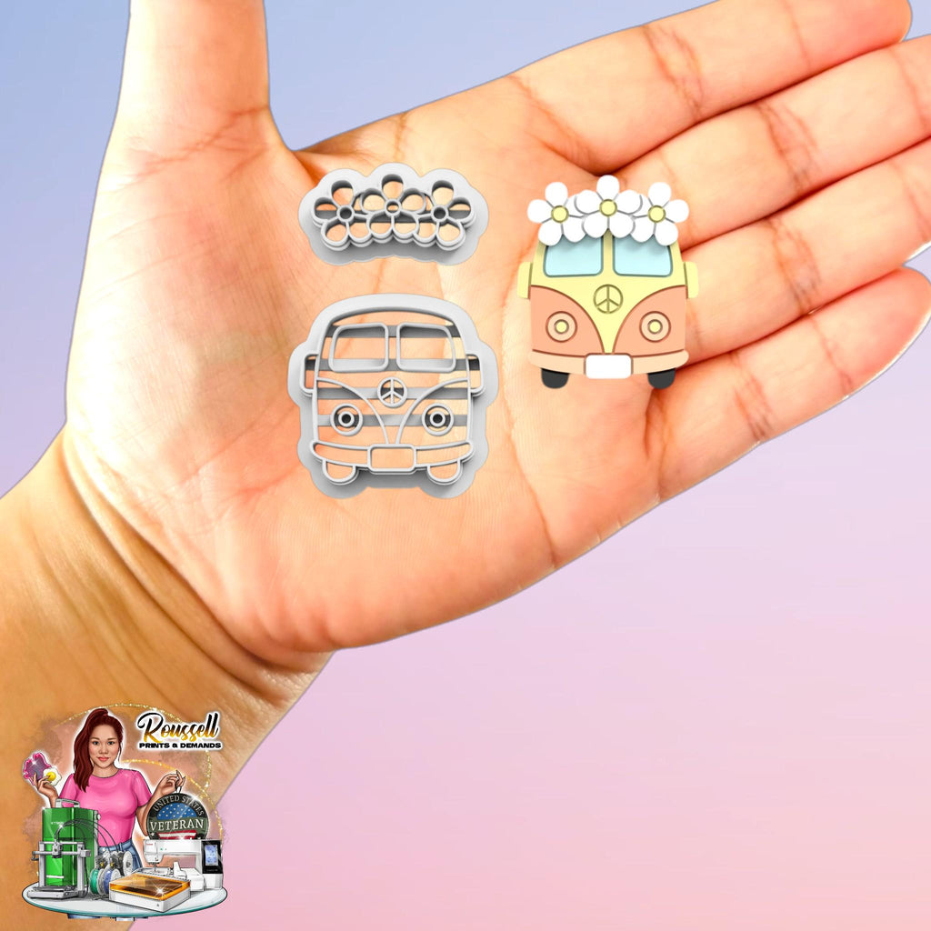 Hippie Van with Daisies Cutter Clay Cutters