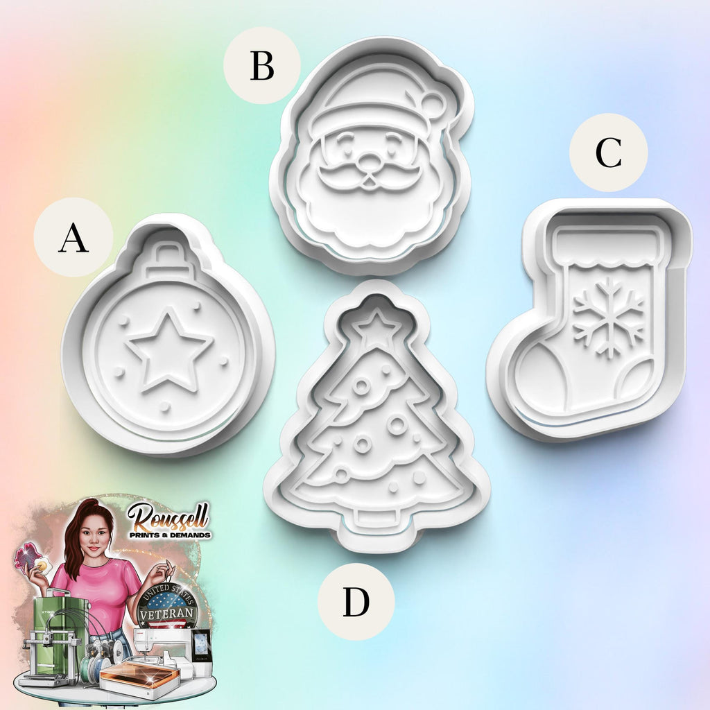 Christmas Theme Cookie Cutter: 3D Printed Fondant & Clay Cutter
