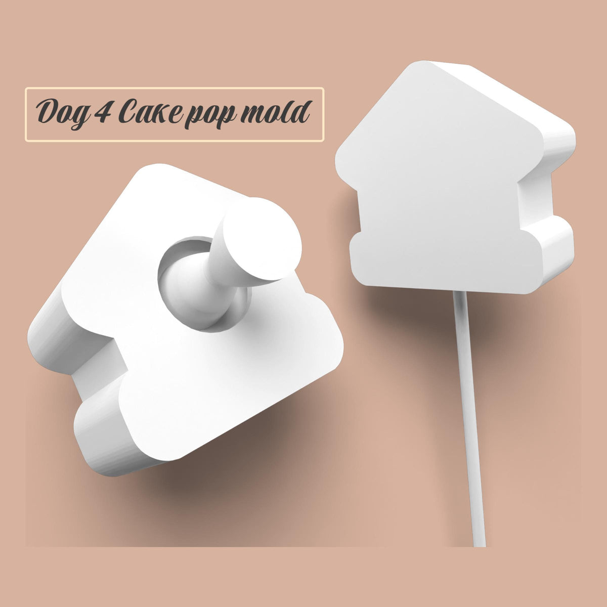Dog theme 4 Cake pop mold 3d printed