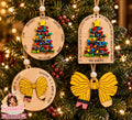 Personalized laser engraved teacher Christmas ornaments 4 styles book tree and bow pencil designs