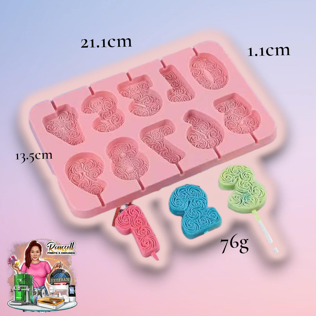 Floral Numbers Silicone cake pop Silicone Mold