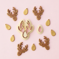 Antler Drop Earring with Gemstone Clay Cutter Set – 3D Printed