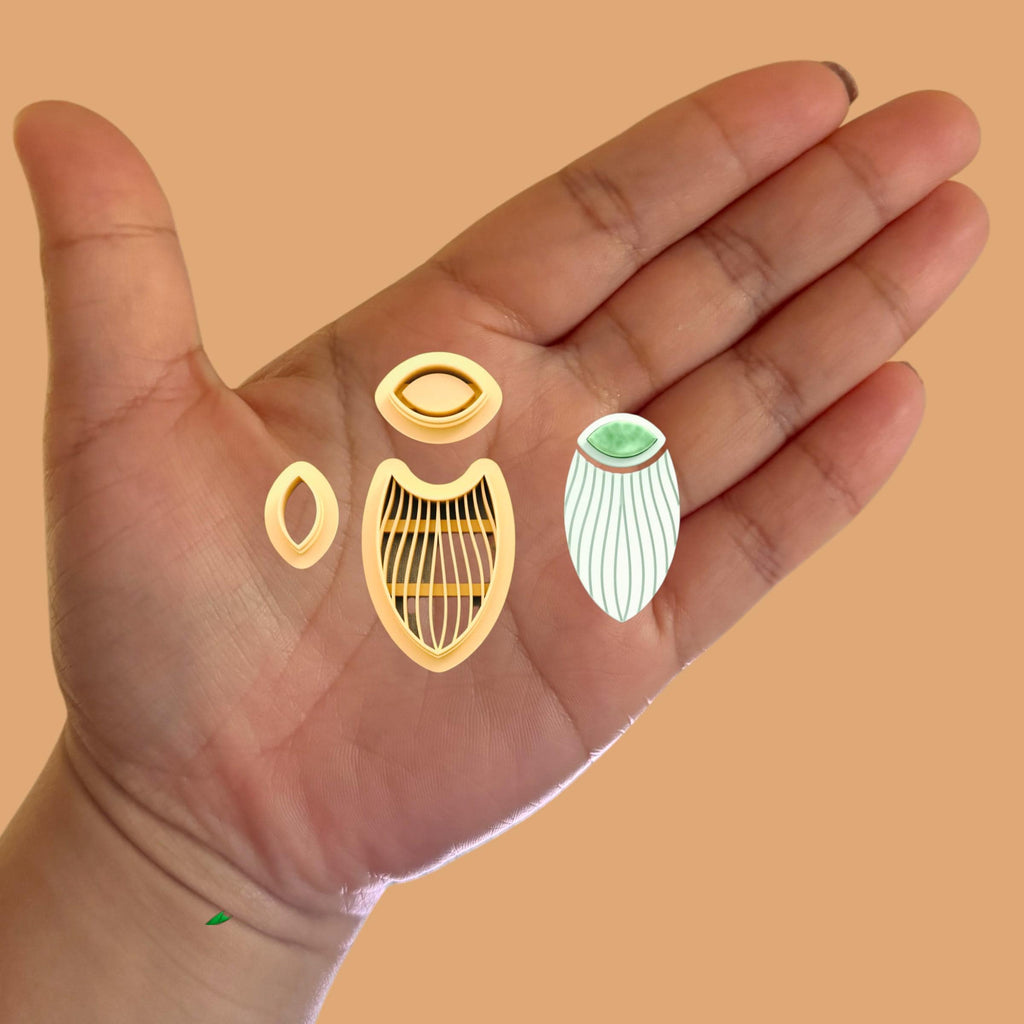 Fringe Earring with Precious Stone E Polymer clay cutter