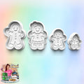 Ginger family Cookie/Ornament Clay  Cutter: 3D Printed Fondant Clay Cutter