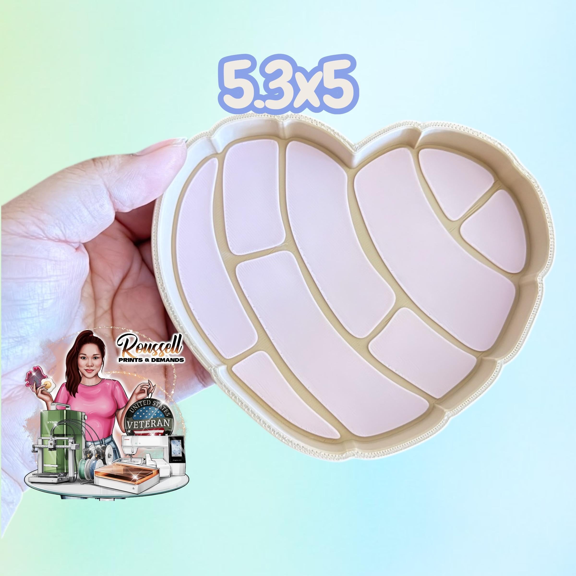Heart Concha  trinket tray 3d printed PLA