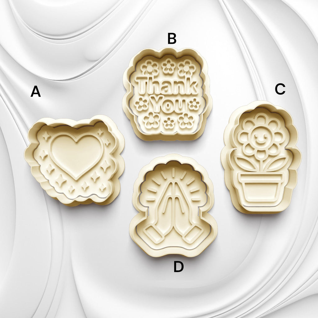 Thank You Cookie Cutter: 3D Printed Fondant Clay Cutter
