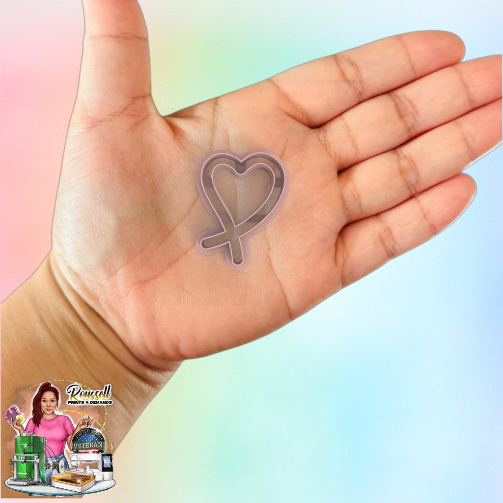 Heart Ribbon Valentines Polymer clay Cutter