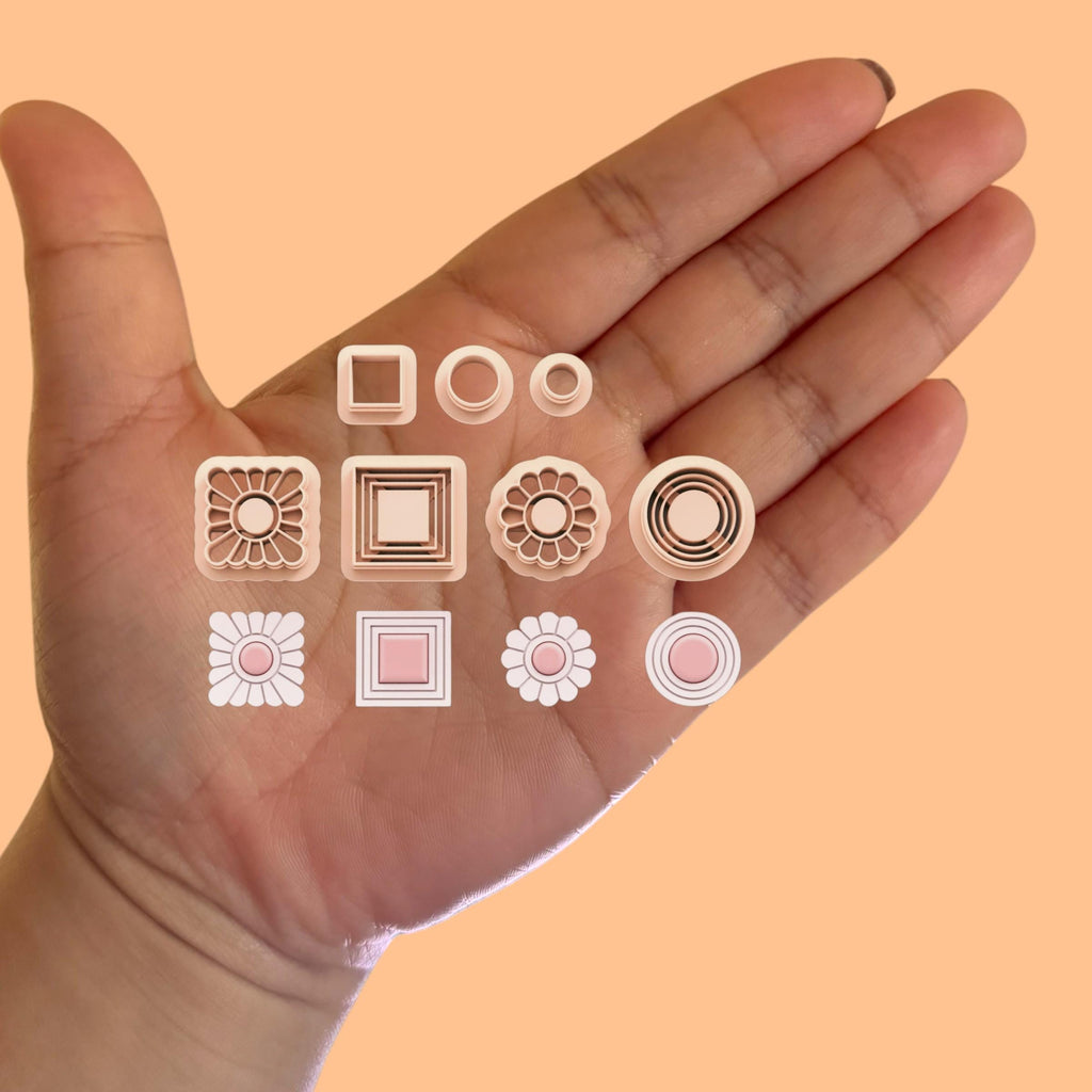Art Deco Earring Pack with Precious Stones A Polymer clay cutter