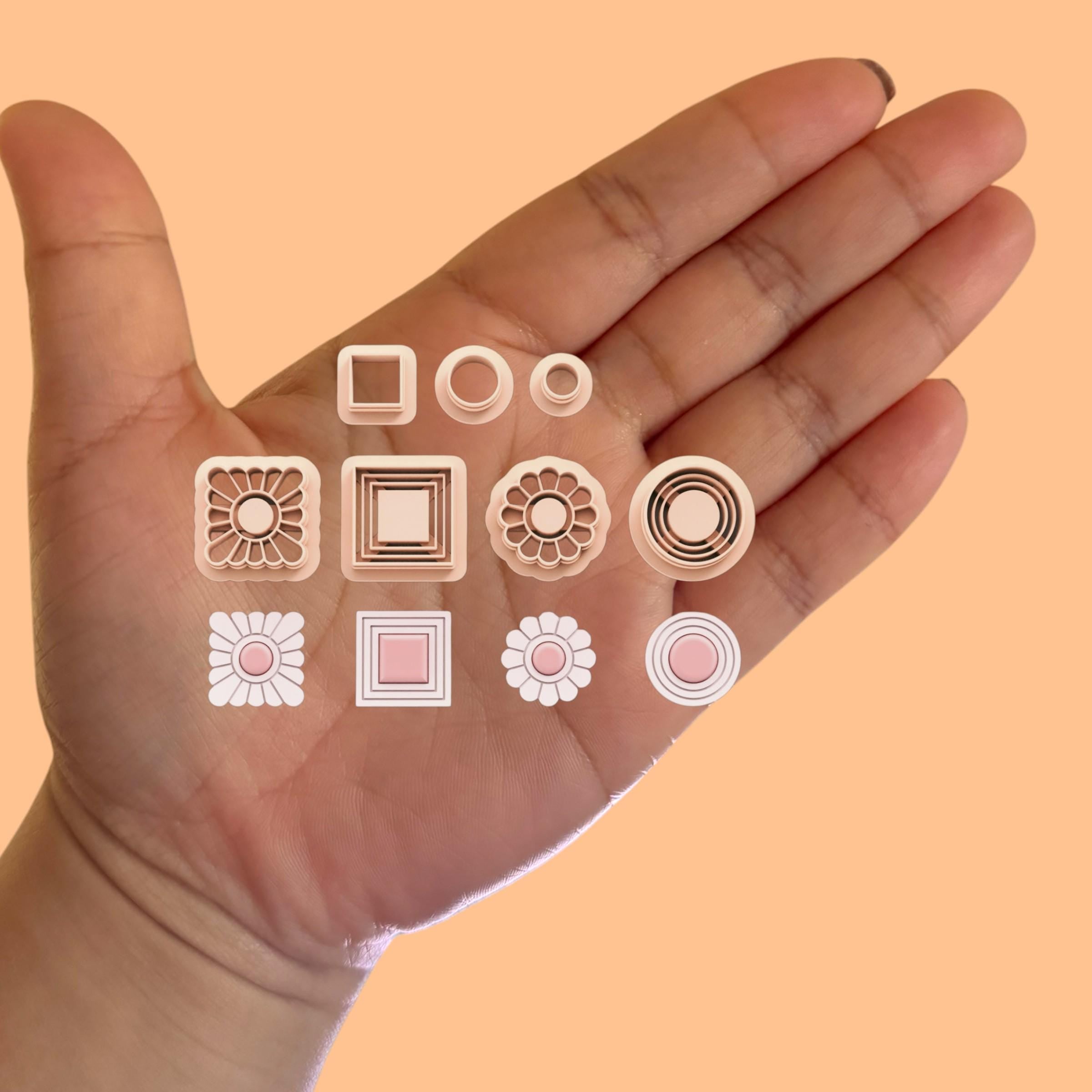 Art Deco Earring Pack with Precious Stones A Polymer clay cutter
