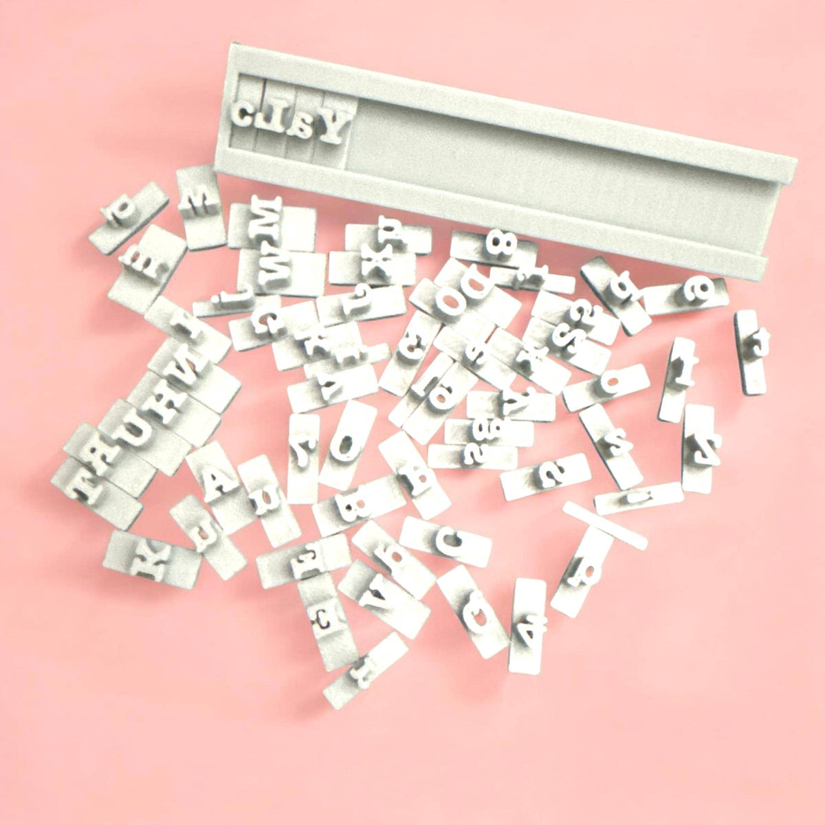 Alphabet stamp set with letter set. Polymerclay / Fondant