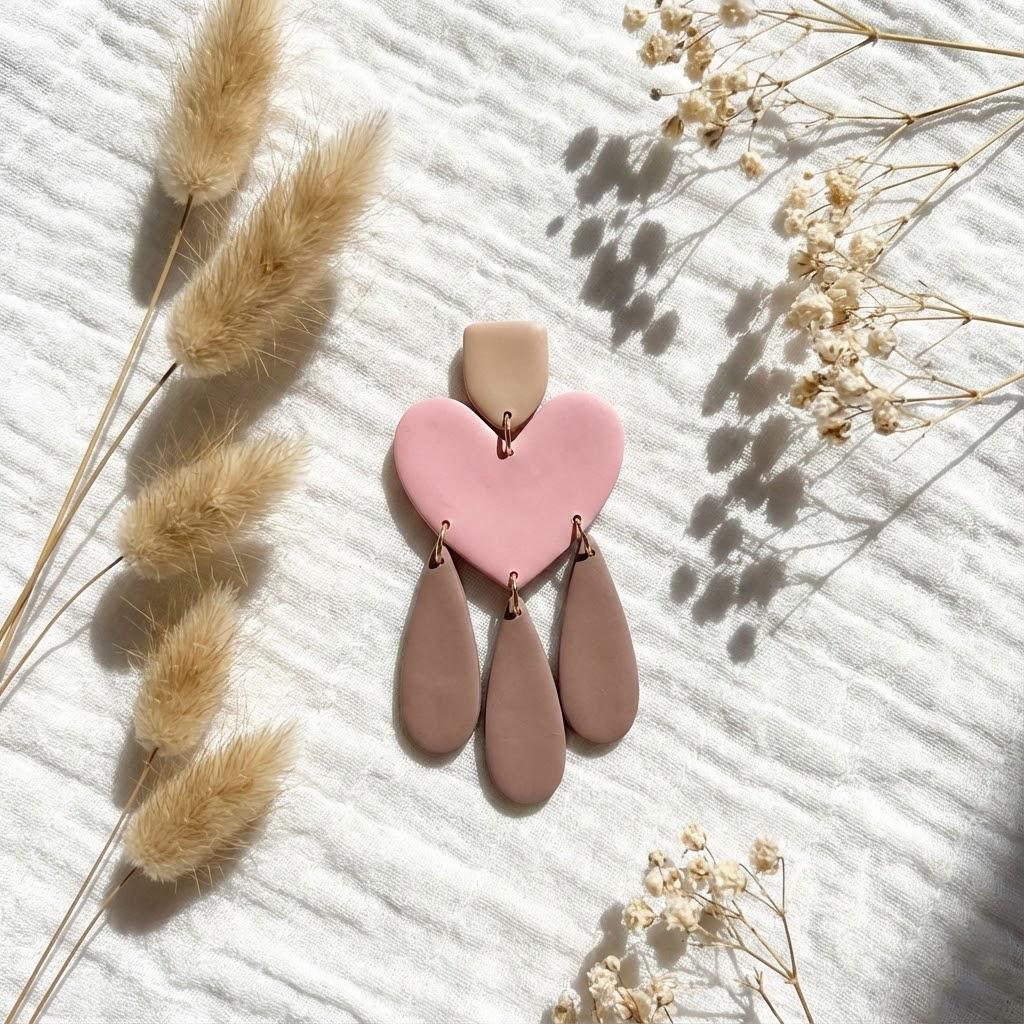 Cinnamon heart drop Valentines Polymer clay Cutter
