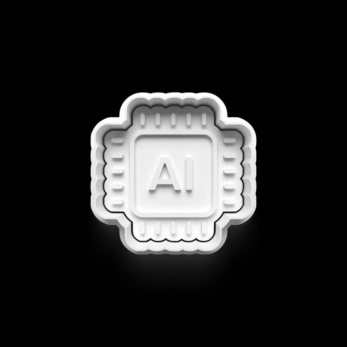 AI Theme Cookie Cutter: 3D Printed Fondant Clay Cutter