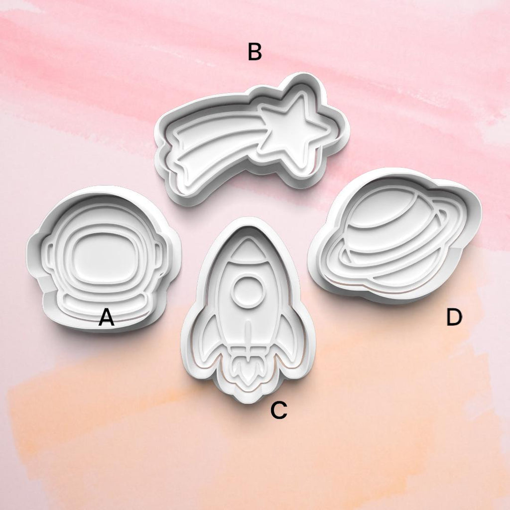 Space Theme Cookie Cutter Set: 3D Printed Fondant Cutter