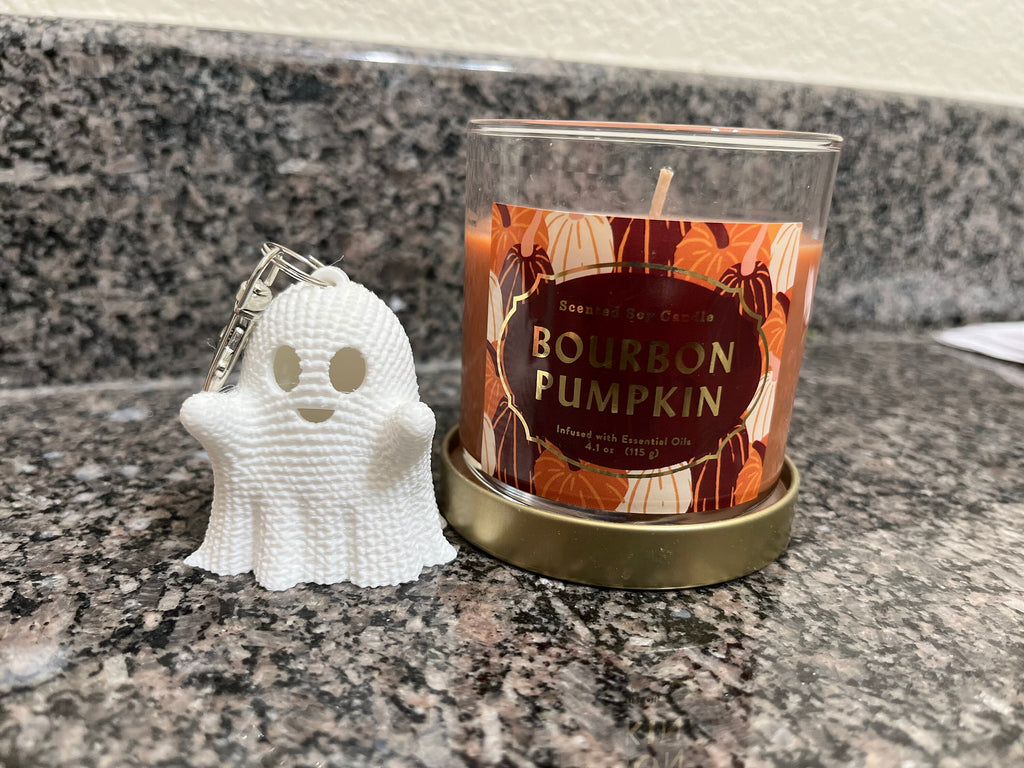 Crocheted Ghost Keychain: Halloween Decoration