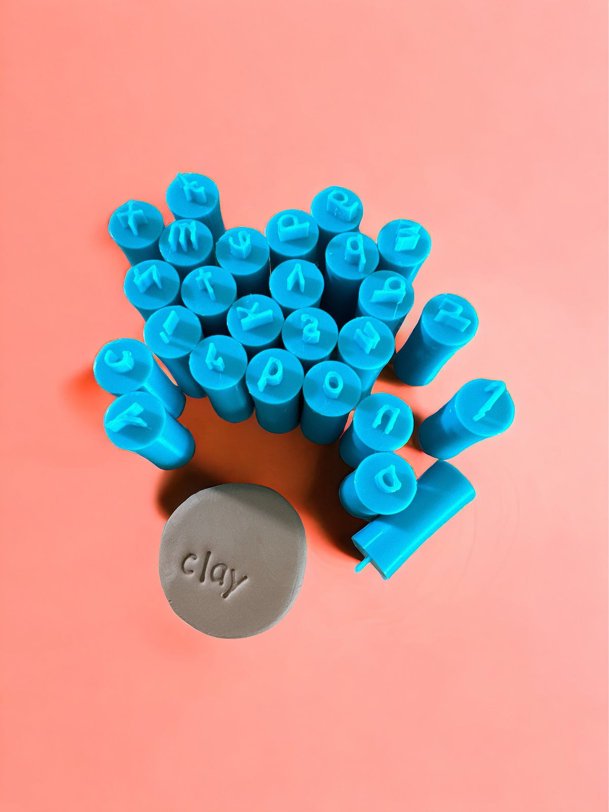 Lowercase Alphabet Clay Stamps: Polymer Clay Letter Set