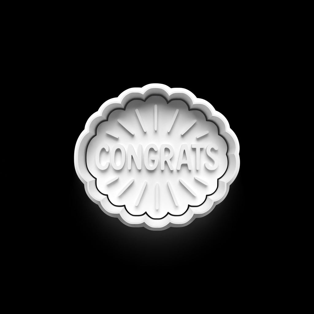 Congratulation  Theme Cookie Cutter: 3D Printed Fondant & Clay Cutter