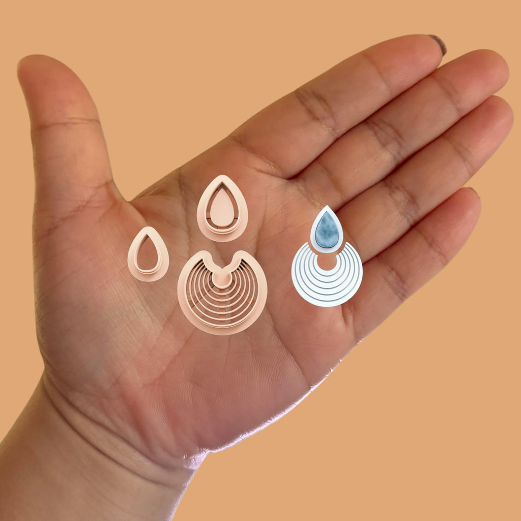 Moonlit Arc Earring with Precious Stone