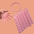 Border embossing stamps for polymer clay, six borders with a storage ring