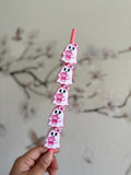 Pink ghost straw topper . Stanley topper