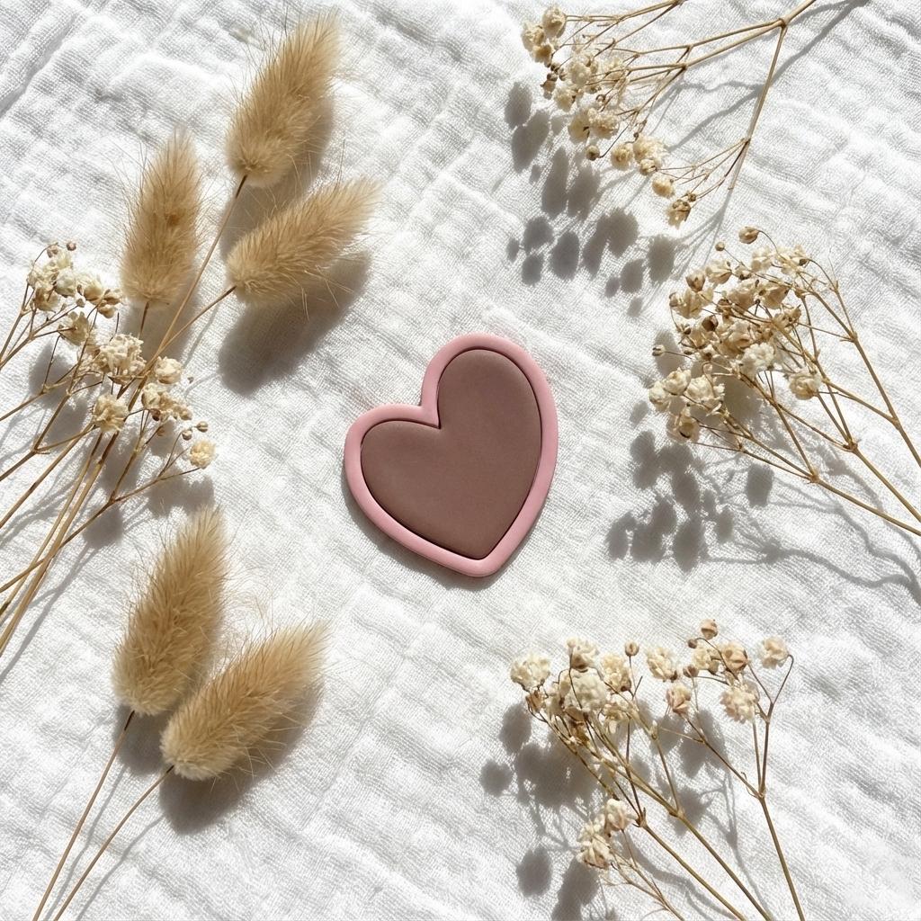 Puffy heart  Valentines Polymer clay Cutter