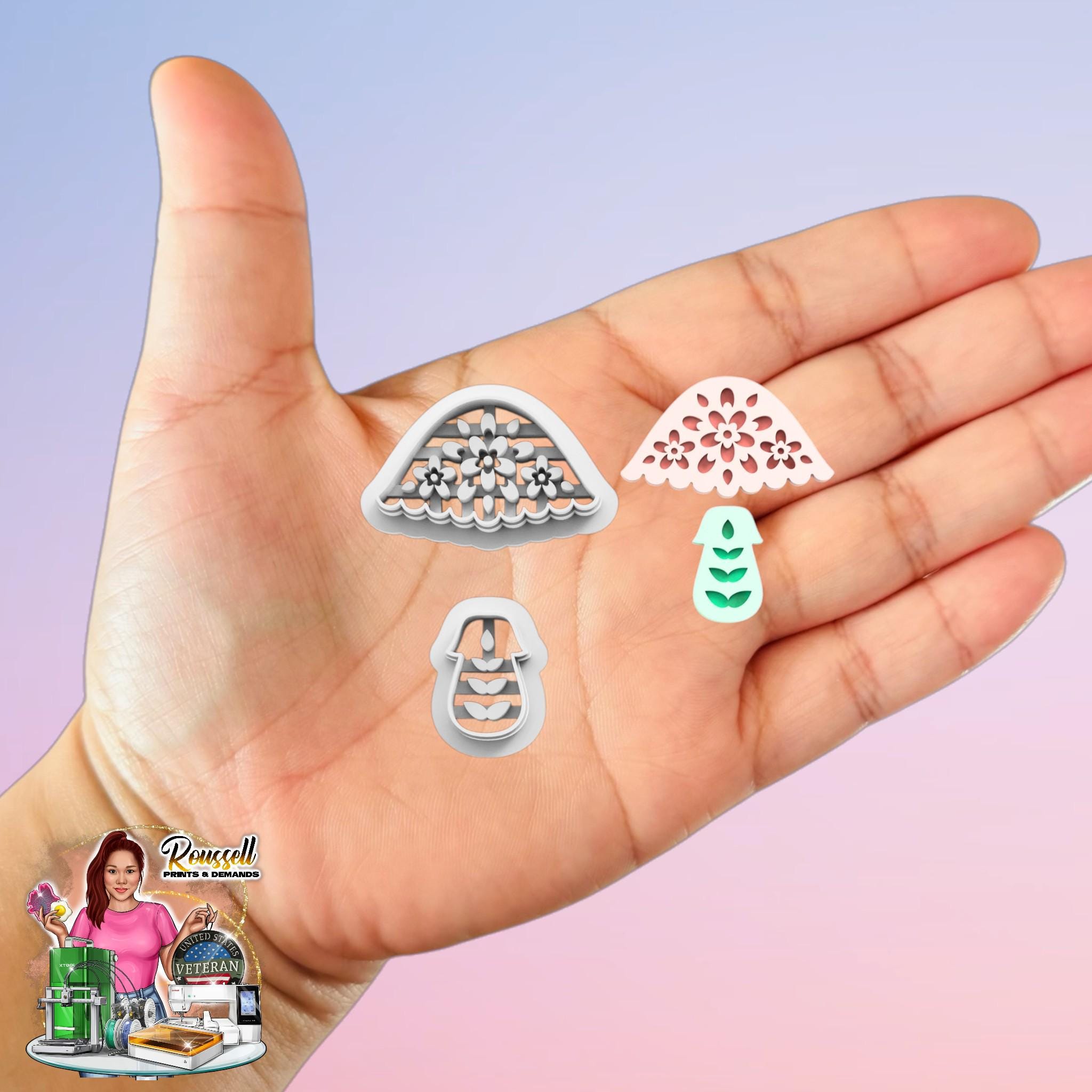 Fairy Mushroom Combo Clay cutter 3d Printed
